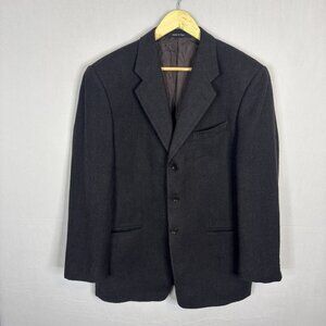 Armani Collezioni Harry Rosen Blazer Men 42R Italy Brown Charcoal Wool Cashmere